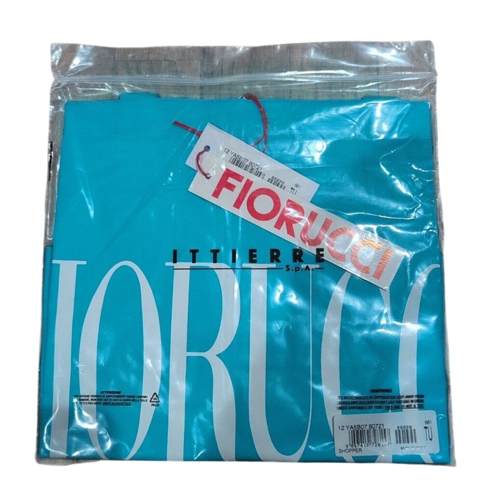Ittierre S.p.A Fiorucci Shopping Tote Bag Ocean Blue NWT